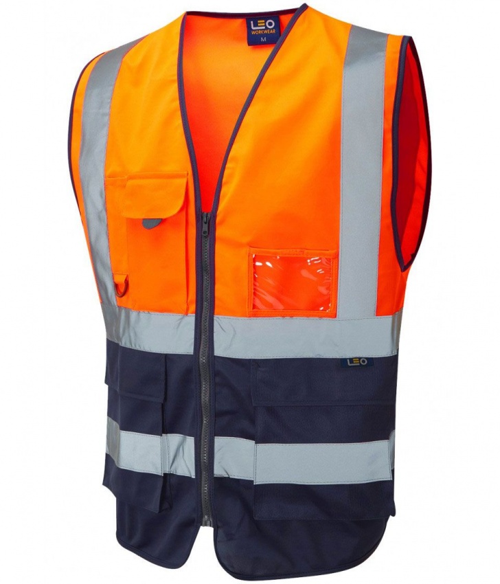 LYNTON ISO 20471 Class 2* Vest - Orange-Navy